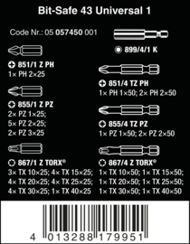 Wera Bit-Safe 43 delig Universal 1  05057450001