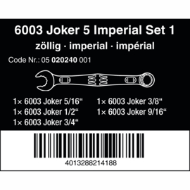 Wera 05020228001 6003 Joker 4 set 1 ringsteeksleutelset, 4‑delig