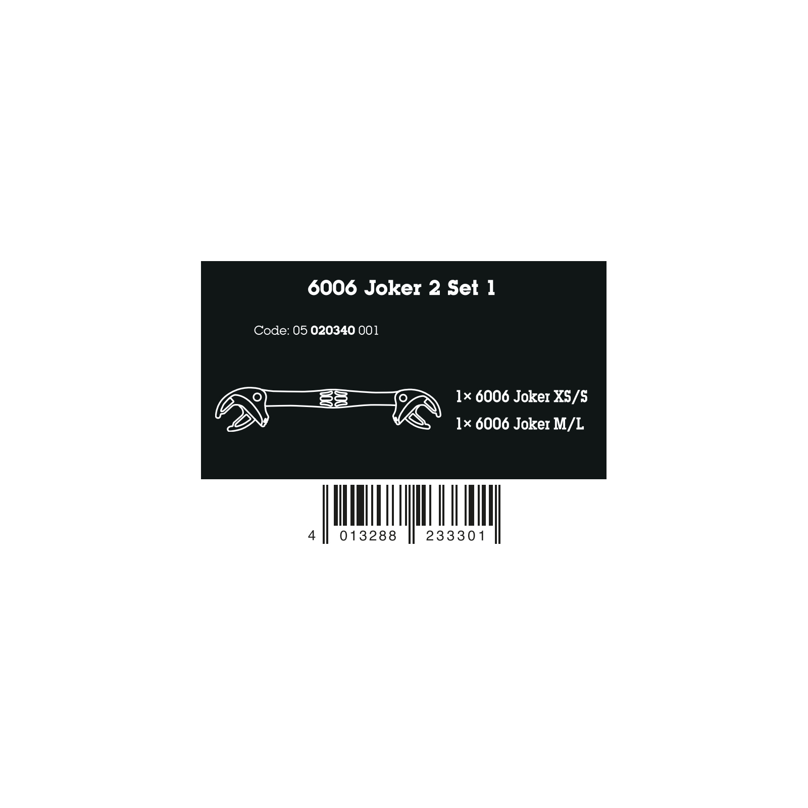 Wera 6006 Joker 2 set 1 Zelfinstellende dubbele steeksleutel 05020340001