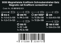 Wera 9650 Magneetstrip Kraftform schroevendraaierset  05051012001