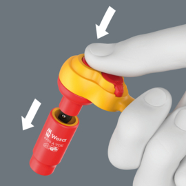 Wera 8007 B VDE Zyklop ratel, geïsoleerd, voorzien van omschakelpal en 1/4" 05004866001