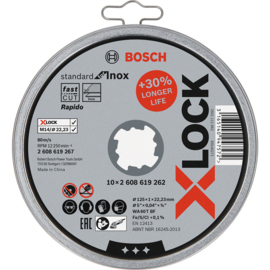Bosch X-LOCK Slijpschijven Standard For Inox 125x1x22,23 10 stuks in blik 2608619267
