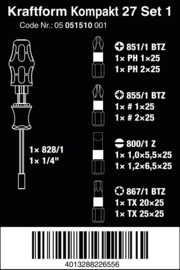 Wera 05051510001 Kraftform Kompakt 27 Set 1, 7‑delig