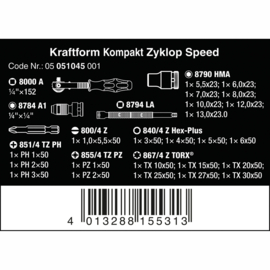 WERA Kraftform Kompakt Zyklop Speed, 26‑delig 05051045001