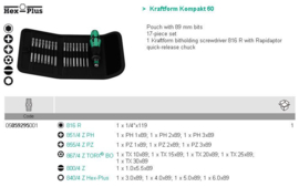 Wera  05059295001 Kraftform Kompakt 60  17-delig