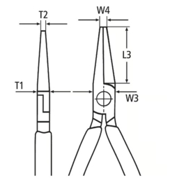 knipex 26 11 200 Platspitse tang met zijsnijder