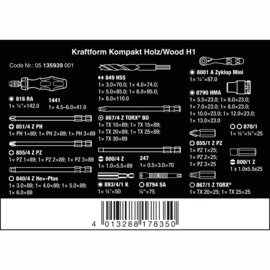 Wera Kraftform Kompakt H1 Hout 05135939001