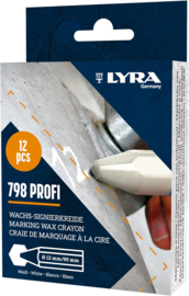 Lyra 4880001 Wasmerkkrijt Profi 798 wit 12 stuks