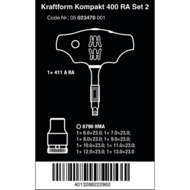 Wera Kraftform Kompakt 400 RA Set 2, 9-delig 05023470001