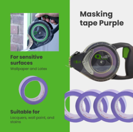 QuiP violet pro maskeertape voor gevoelige oppervlakken 25mm