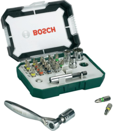 Bosch  26-delige schroefbit- en ratelset met kleurcodering 2607017322