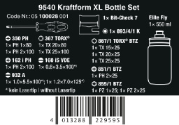 Wera 9540 Kraftform XL Bottle Set, 17‑delig 05100028001