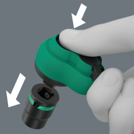 Wera 9724 Schuimrubberen inzetstuk met 8010 B Zyklop Comfort ratelset 1, 3/8", 16‑delig  05150114001