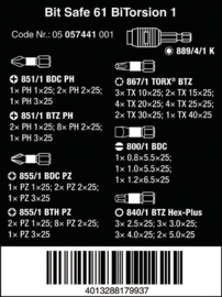 Wera Bitset Bit Safe 61 Bitorsion 1 05057441001