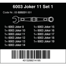 WERA 6003 JOKER 11-DELIGE RINGSTEEKSLEUTEL SET 05020231001