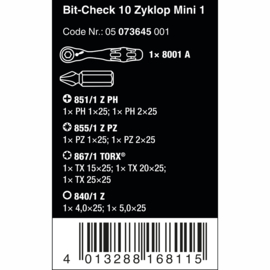 Wera  Bit-Check 10 Zyklop Mini 1 05073645001