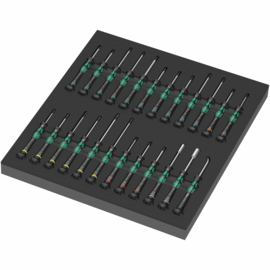Wera 9715 Schuimrubberen inzetstuk met schroevendraaiers Kraftform Micro Set 1, 24‑delig 05150106001