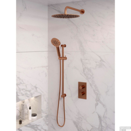 Thermostatische inbouw regendouche Ø200 set 46 5-GK-069 Copper edition