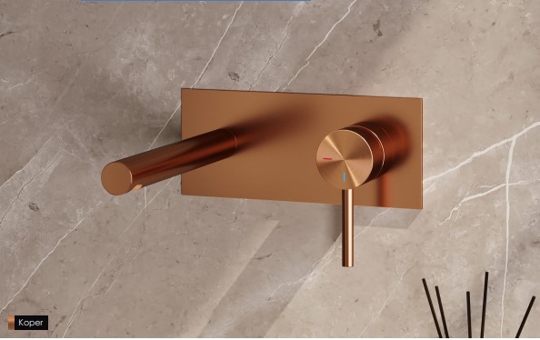 Brauer Edition Wastafelkraan Inbouw met rechte uitloop - met afdekplaat Model 1