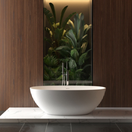 Wiesbaden Chiek vrijstaand ligbad 165 x 75 cm solid surface mat wit
