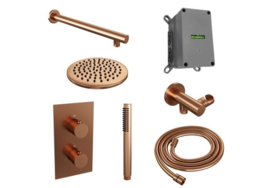 Thermostatische inbouw regendouche Ø200 set 25 5-GK-052 Copper edition