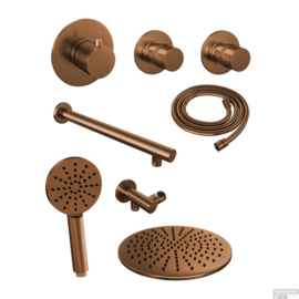 Thermostatische inbouw regendouche Ø200 set 13 5-GK-036 Copper edition