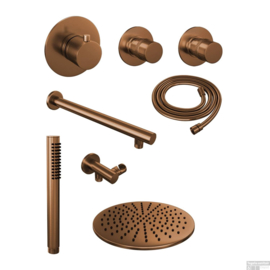 Thermostatische inbouw regendouche Ø300 set 2 5-GK-026 Copper edition