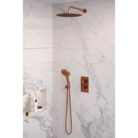 Thermostatische inbouw regendouche Ø300 set 34 5-GK-57 Copper edition