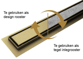 Wiesbaden Geborsteld Messing betegelbare douchegoot 100 cm  33.4239