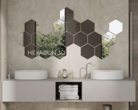 Martens Designs Hexagon 200 mm doorsnee bronskleurig spiegelglas