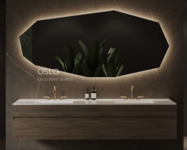 Martens Designs Oslo, 1200 x 600 mm, 10 hoekige organische spiegel incl. indirecte verlichting