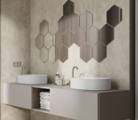 Martens Designs Hexagon 200 mm doorsnee bronskleurig spiegelglas