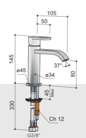 Hotbath Friendo F003C Wastafelmengkraan met cascade uitloop