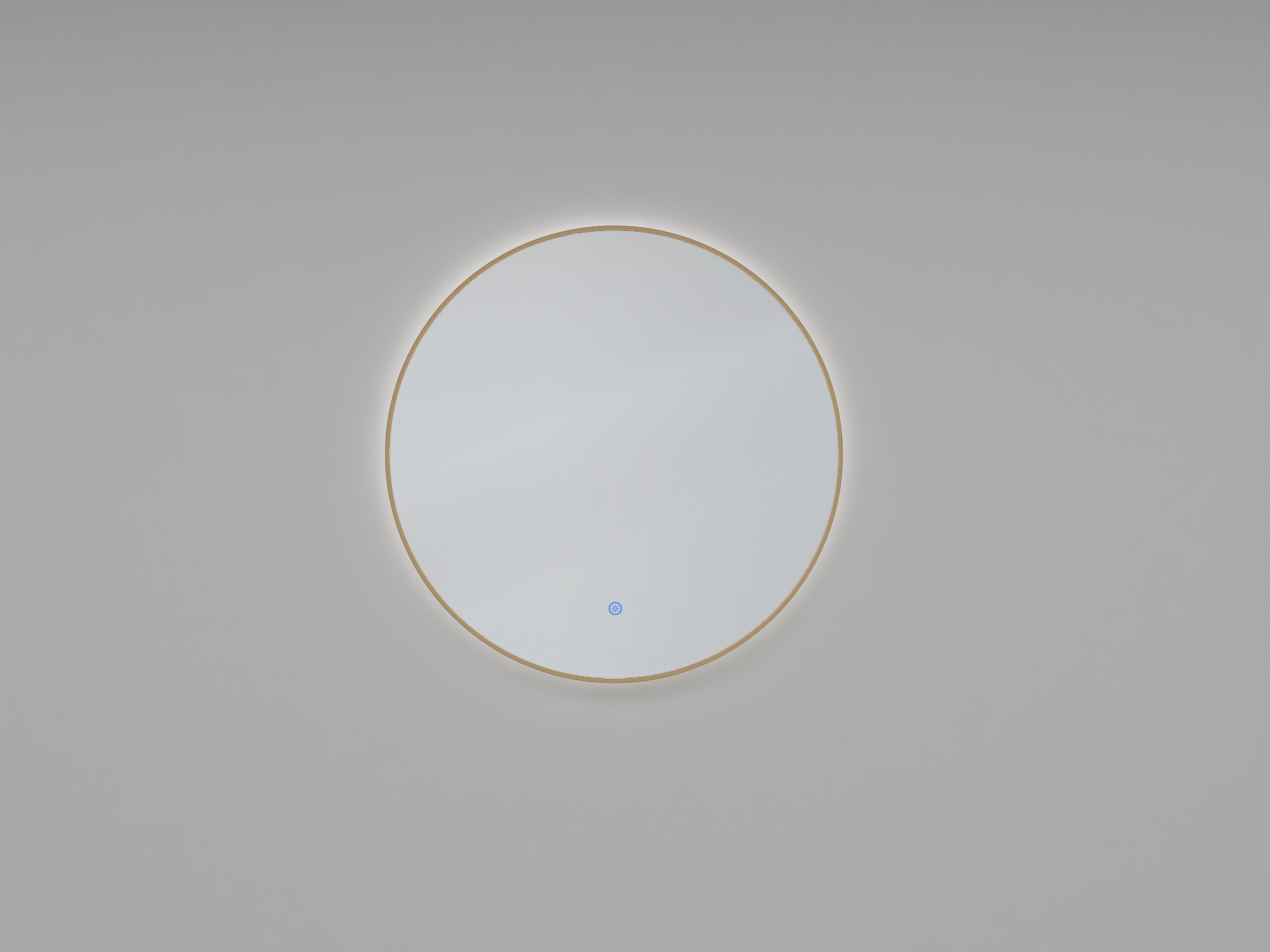 Novi spiegel rond met LED, dimbaar 60 cm geborsteld messing