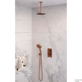 Thermostatische inbouw regendouche Ø200 set 35 5-GK-060 Copper edition
