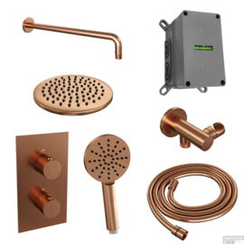 Thermostatische inbouw regendouche Ø200 set 33 5-GK-056 Copper edition