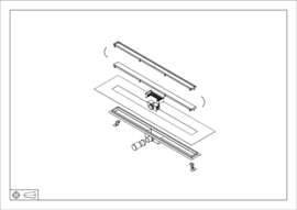 Wiesbaden Gun Metal betegelbare douchegoot 70 cm  33.4256