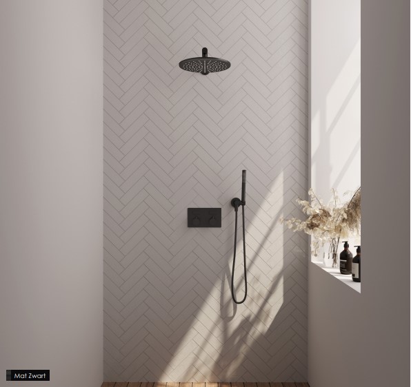 Brauer Theromostatische inbouw regendouche met drukknoppen
