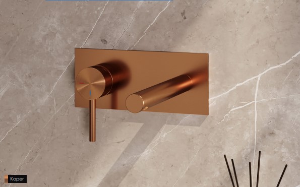 Brauer Edition Wastafelkraan Inbouw met rechte uitloop - met afdekplaat Model 2