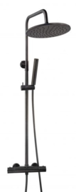 Wiesbaden Caral douche-opbouwset + therm. mengkraan Gun Metal 29.7957