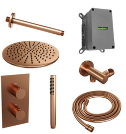 Thermostatische inbouw regendouche Ø300 set 30 5-GK-55 Copper edition