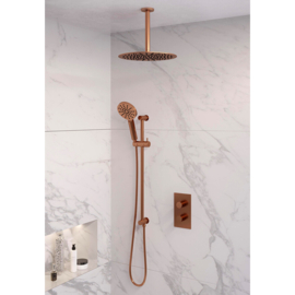 Thermostatische inbouw regendouche Ø200 set 48 5-GK-073 Copper edition