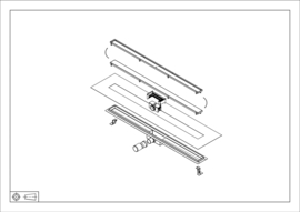 Wiesbaden Geborsteld Messing betegelbare douchegoot 100 cm  33.4239
