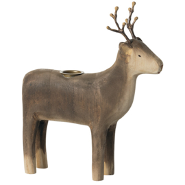 Maileg houten Kandelaar Rendier, Reindeer candle holder, Large, 21cm