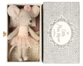 Maileg Ballerina Muis in Daybed, Dance mouse in daybed