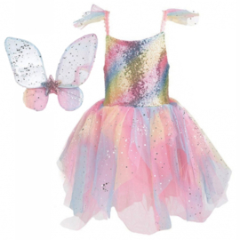 Regenboogjurk met vleugels, Rainbow Fairy Dress, 3-4 jaar