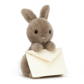 Jellycat Knuffel Konijn met Enveloppe, Messenger Bunny, 19 cm