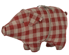 Maileg Varken, Pig, Small - Red Check