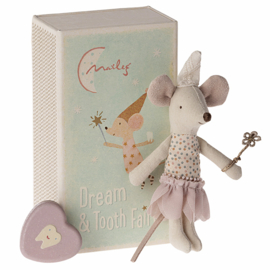 Maileg Tandenfee in doosje met tandendoosje, Tooth fairy mouse, Little sister