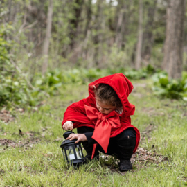 Roodkapje Cape met strik, Woodland Red Riding Hood Cape, 4-6 jaar